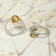 Load image into Gallery viewer, Gold and silver hoop stud earrings