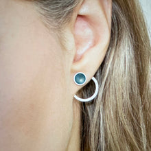 Load image into Gallery viewer, Silver and ice blue studs