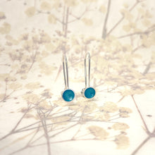 Load image into Gallery viewer, Silver and turquoise drop earrings