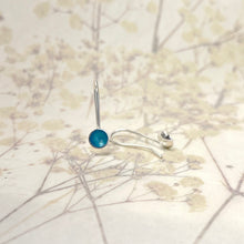 Load image into Gallery viewer, Silver and turquoise drop earrings