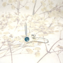 Load image into Gallery viewer, Silver and ice blue drop earrings