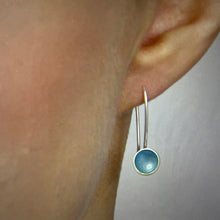 Load image into Gallery viewer, Silver and ice blue drop earrings