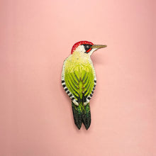 Load image into Gallery viewer, Woodpecker brooch