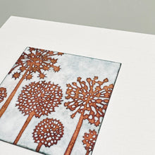Load image into Gallery viewer, Enamel picture - seed heads and allium