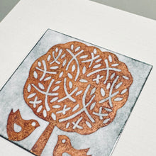 Load image into Gallery viewer, Enamel picture - tree and birds