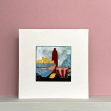 Load image into Gallery viewer, Enamel picture - still life. Bowl of lemons
