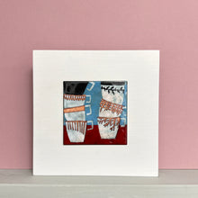 Load image into Gallery viewer, Enamel picture - Still life. Stack of porcelain cups