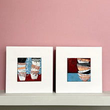 Load image into Gallery viewer, Enamel picture - Still life. Stack of porcelain cups