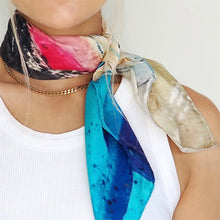 Load image into Gallery viewer, Silk neck scarf - Seascape