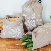 Load image into Gallery viewer, Reusable linen produce bags (natural)