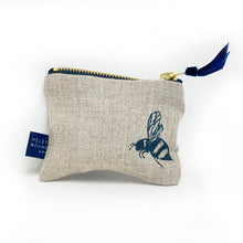 Load image into Gallery viewer, Small linen purse - natural bee