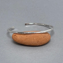 Load image into Gallery viewer, Open silver bangle - dot and line