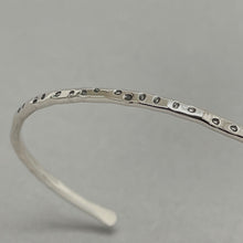 Load image into Gallery viewer, Open silver bangle - oval dots