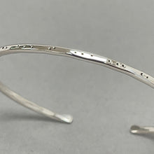 Load image into Gallery viewer, Open silver bangle - dot and line