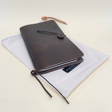 Load image into Gallery viewer, Large Leather Journal - dark oak