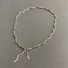 Load image into Gallery viewer, Silver wave link chain necklace