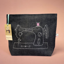 Load image into Gallery viewer, Large wash/makeup bag - sewing machine