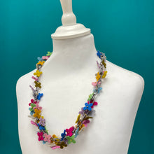 Load image into Gallery viewer, Felt bead necklace - flowers long