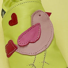 Load image into Gallery viewer, Baby Shoes - Pink and blue little chicks on lime.