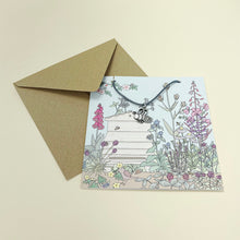 Load image into Gallery viewer, Card with bee necklace