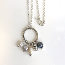 Load image into Gallery viewer, Silver and pearl charm pendant