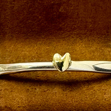 Load image into Gallery viewer, Silver bangle - Heart of Gold
