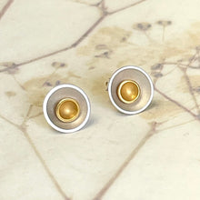 Load image into Gallery viewer, Gold and silver stud earrings

