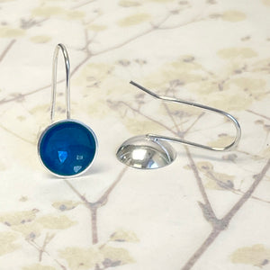 Large kingfisher blue drop earrings