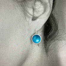 Load image into Gallery viewer, Silver and turquoise drop earrings
