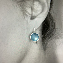 Load image into Gallery viewer, Silver and ice blue drop earrings
