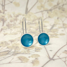 Load image into Gallery viewer, Silver and turquoise drop earrings

