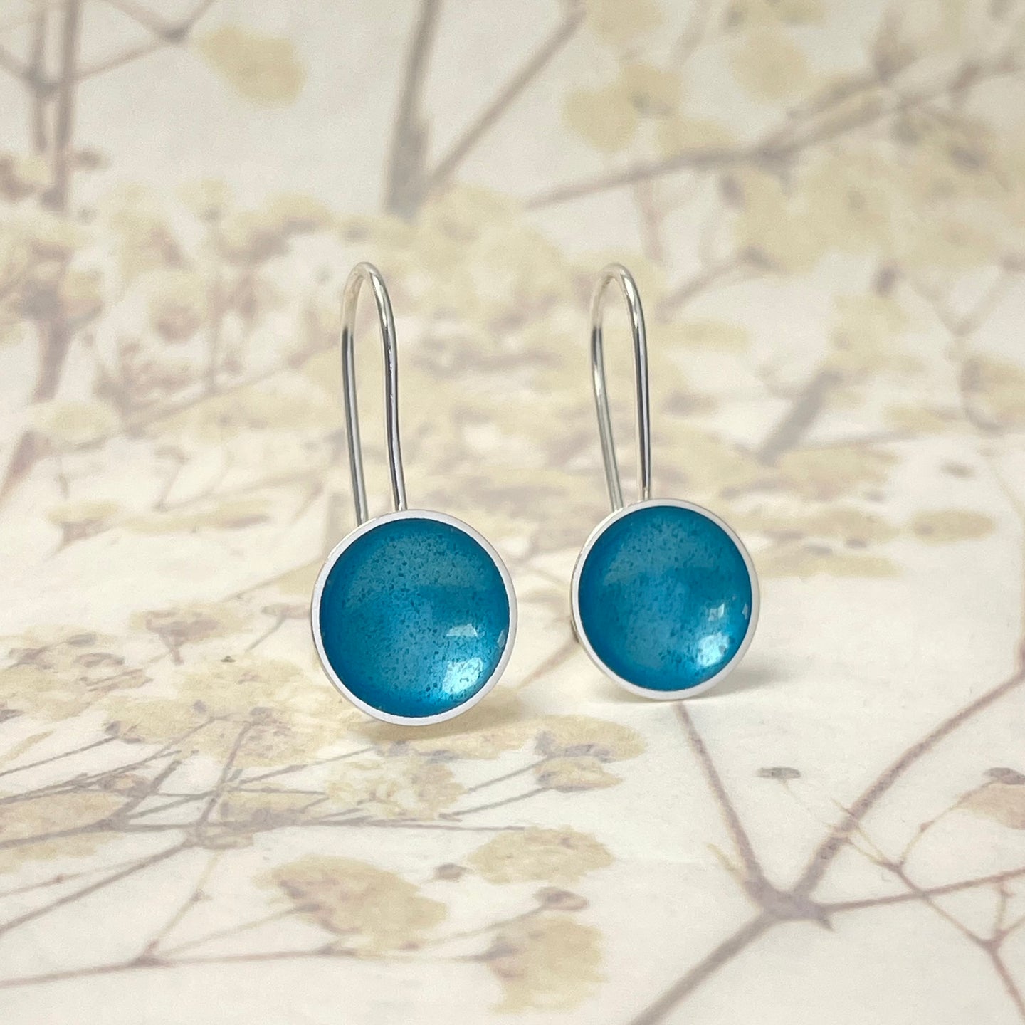 Silver and turquoise drop earrings