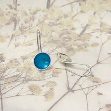 Load image into Gallery viewer, Silver and turquoise drop earrings
