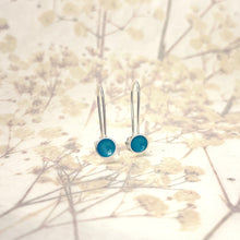 Load image into Gallery viewer, Silver and turquoise drop earrings

