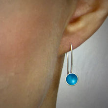 Load image into Gallery viewer, Silver and turquoise drop earrings
