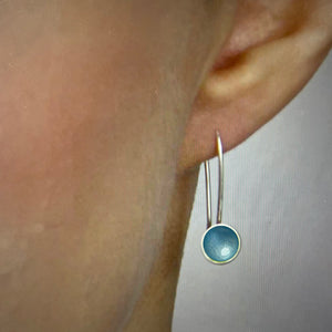 Silver and ice blue drop earrings