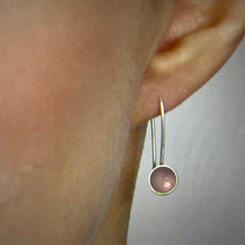 Load image into Gallery viewer, Silver and pale pink drop earrings

