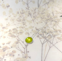 Load image into Gallery viewer, Silver and lime green halo disc necklace
