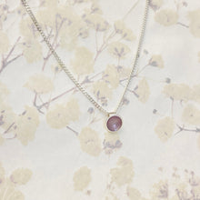 Load image into Gallery viewer, Tiny silver and pale pink enamel necklace
