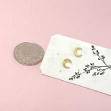 Load image into Gallery viewer, Crescent moon stud earrings
