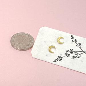 Crescent moon stud earrings