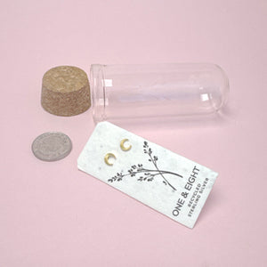 Crescent moon stud earrings