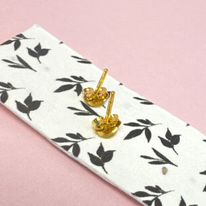 Crescent moon stud earrings