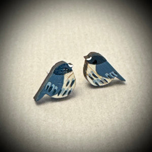 Wooden Earrings - sparrow