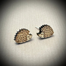 Load image into Gallery viewer, Wooden Earrings - hedgehog
