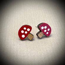 Load image into Gallery viewer, Wooden Earrings - toadstool
