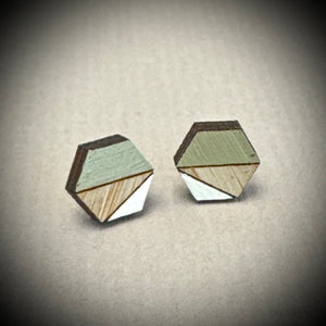 Wooden Earrings - hexagon