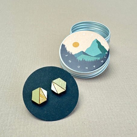 Wooden Earrings - hexagon