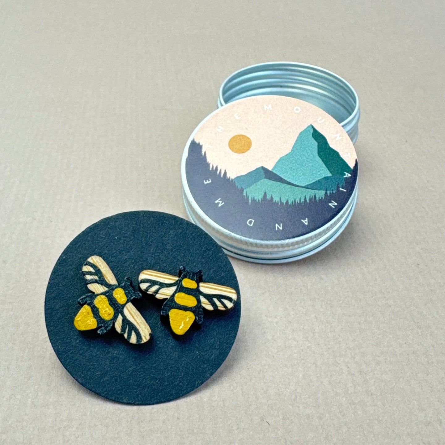 Wooden Earrings - bee