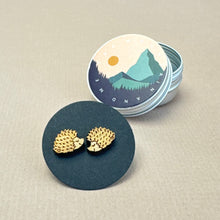 Load image into Gallery viewer, Wooden Earrings - hedgehog
